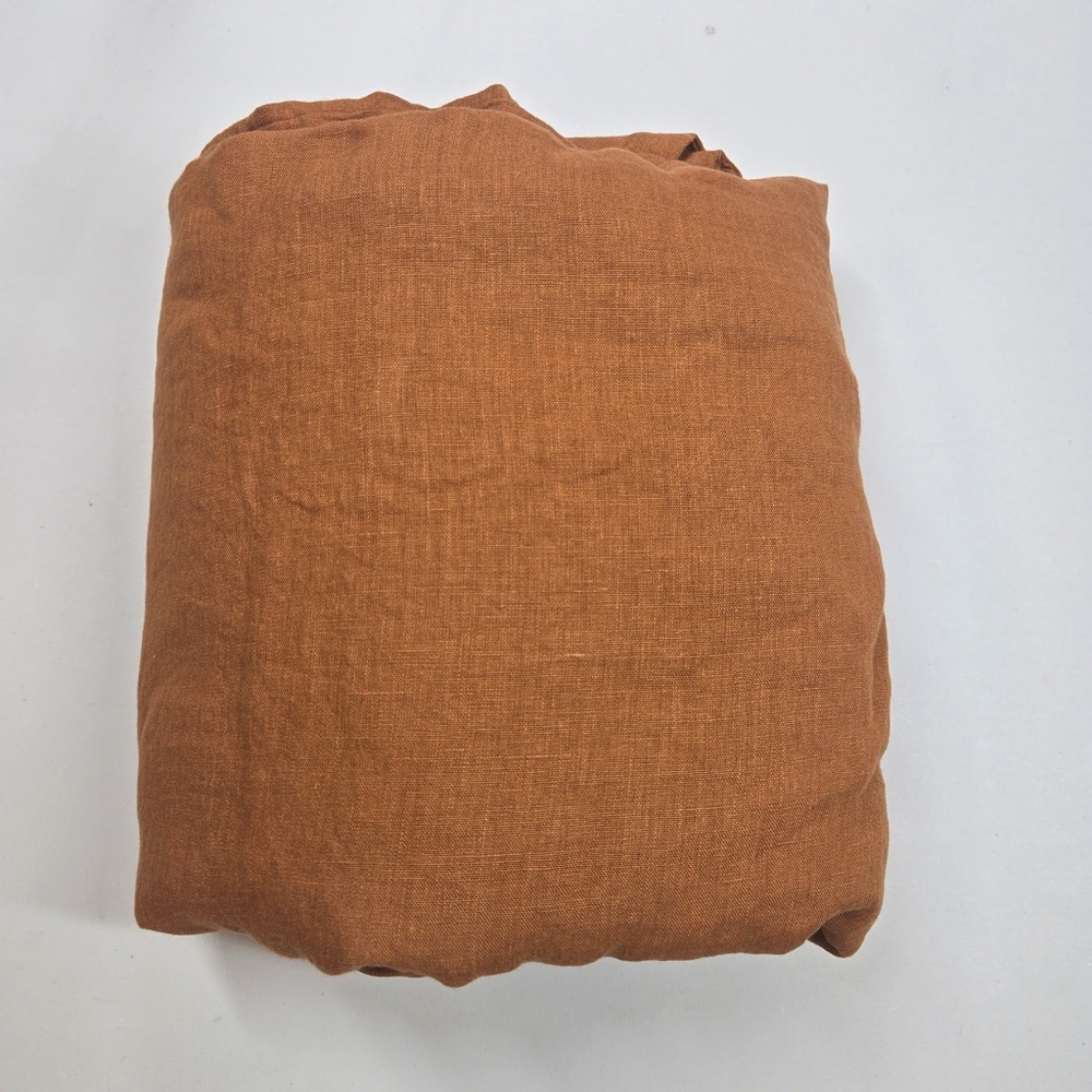 NWOT QUINCE European Linen Duvet Cover Set Twin Terracotta 1005 - Picture 8 of 9